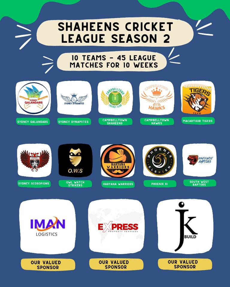 Shaheens Cricket League Season 2 - Welcome to Teams