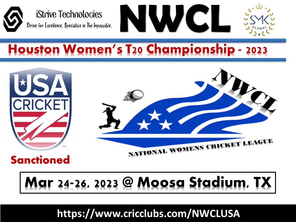 Houston Women's T20 Championship - 2023 has been formally Sanctioned by USA Cricket