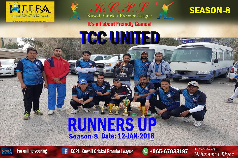 TCC UNITED - SEASON-8 RUNNERS UP