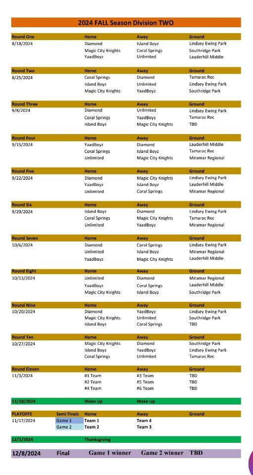 2024 FALL Schedule Div.2