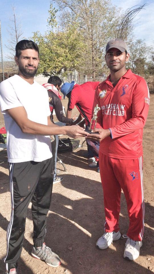 Palak Yadav earns Man of the Match for the inaugral game of SPL 2017-2018 edition, played between Gladiators CC and Bradshaw CC, for his 31 runs and 3 wickets.