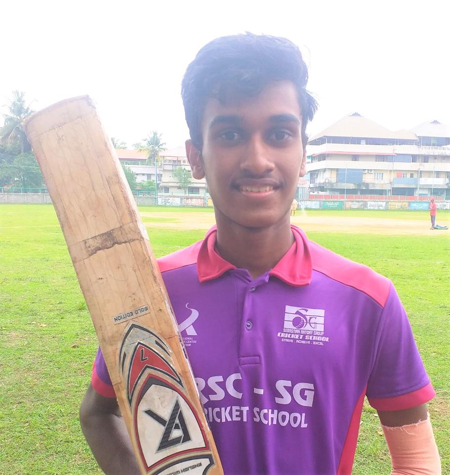 MITHUL P A SCORED A BRILLIANT CENTURY