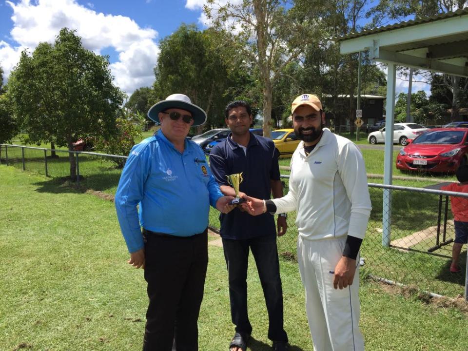 MOM- SEMI FINALS 2 AT BCC-A Northern Warriors Vs Skill Warriors-Harpinder Singh from Skill Warriors for his Brilliant All Round Performance 4-0-19-3 and 20 runs