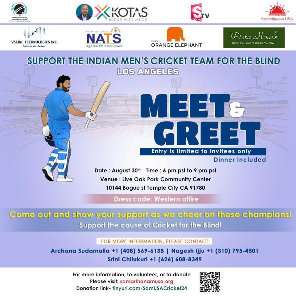 Indian Men's Cricket Team for the Blind MEET & GREET