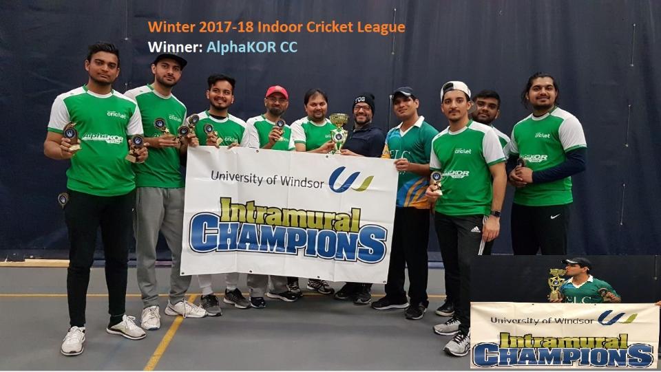 AlphaKOR CC won the 2017-18 Indoor Cricket League